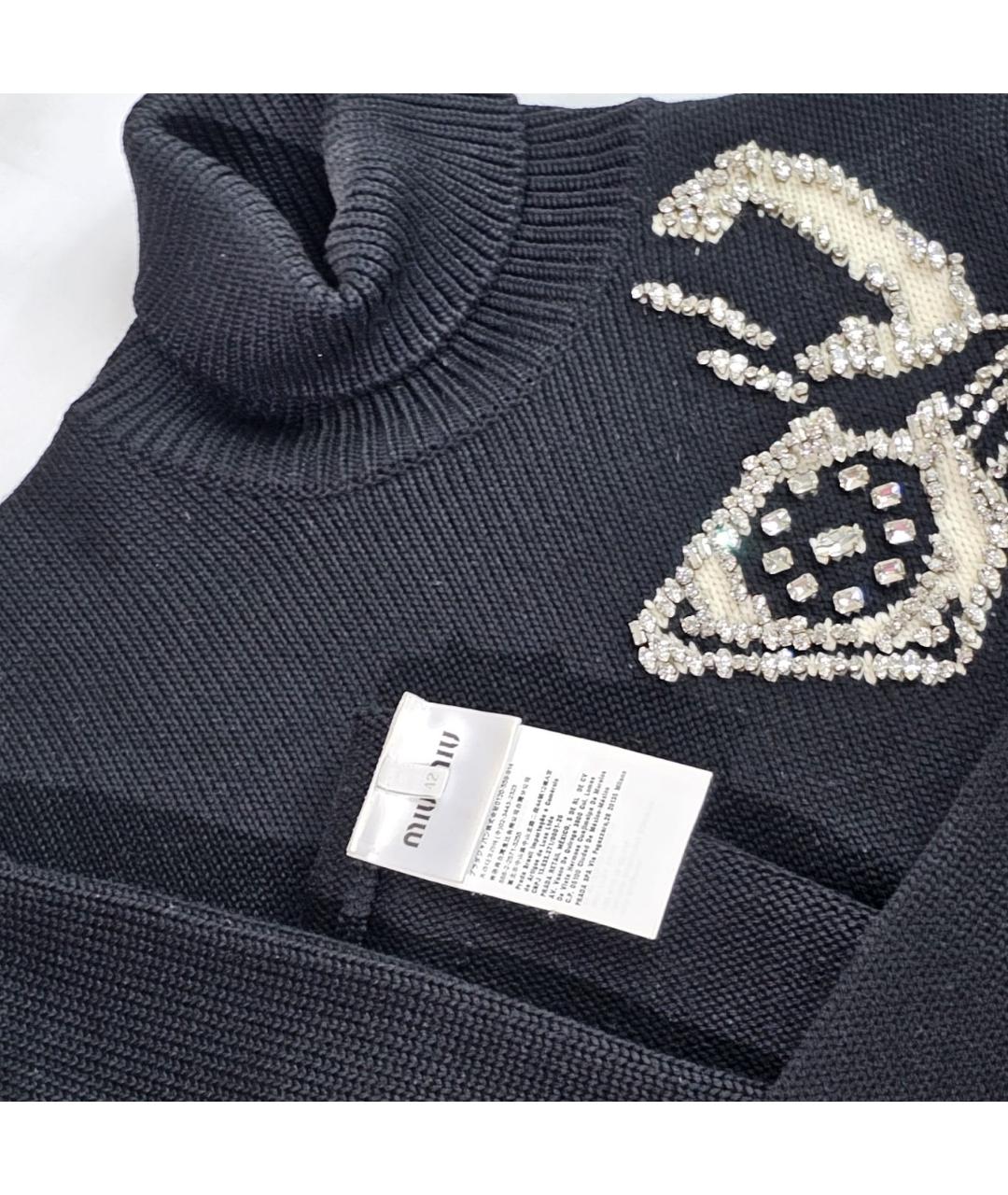 MIU MIU Черный шерстяной джемпер / свитер, фото 4