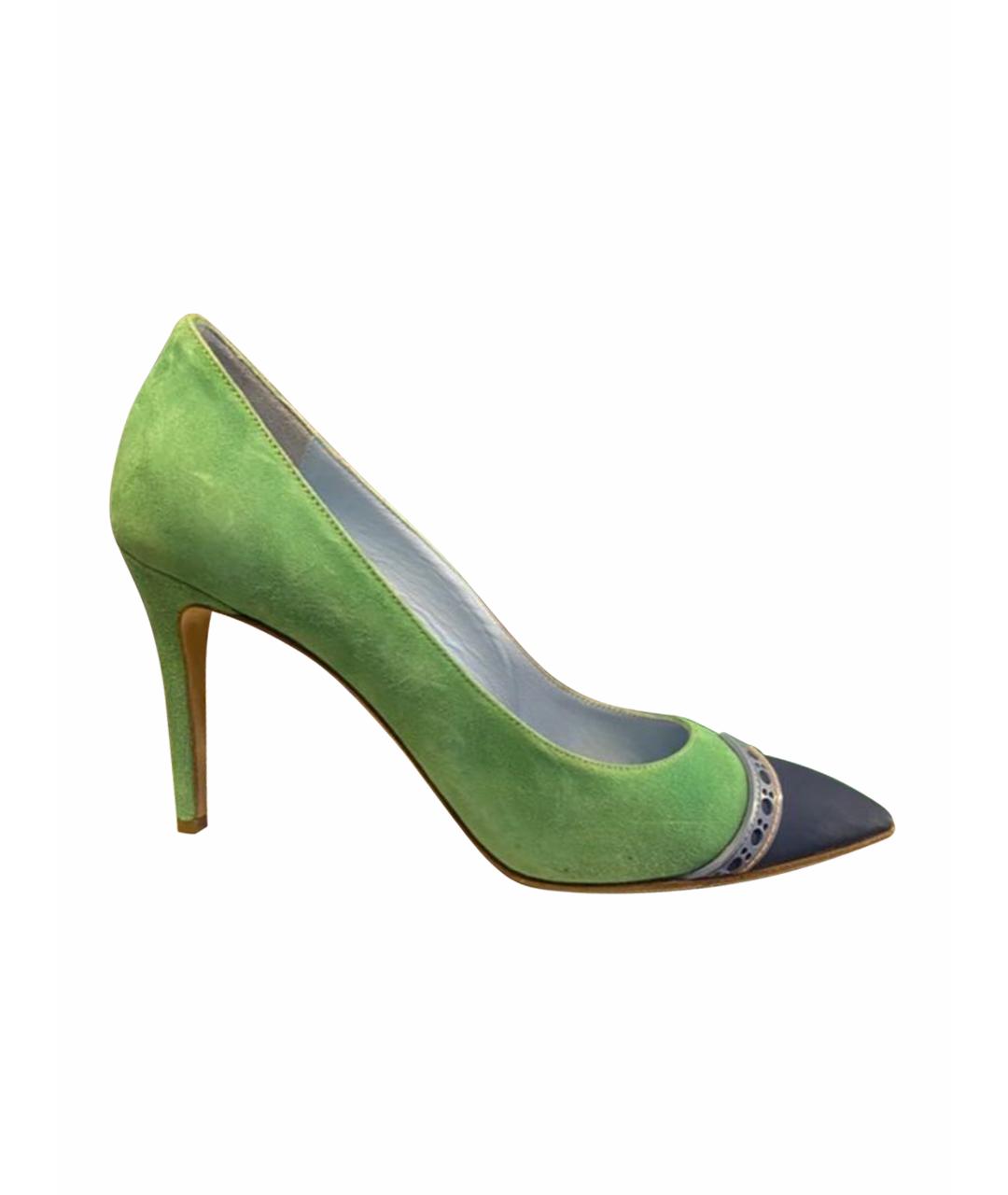 POLLINI Зеленые замшевые туфли, фото 1