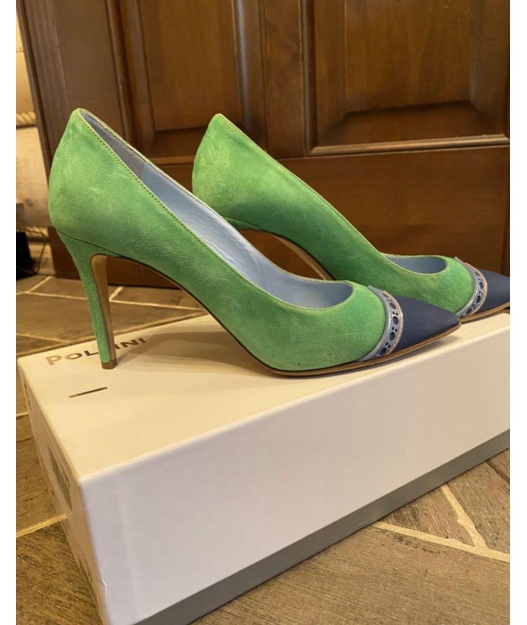 POLLINI Зеленые замшевые туфли, фото 4