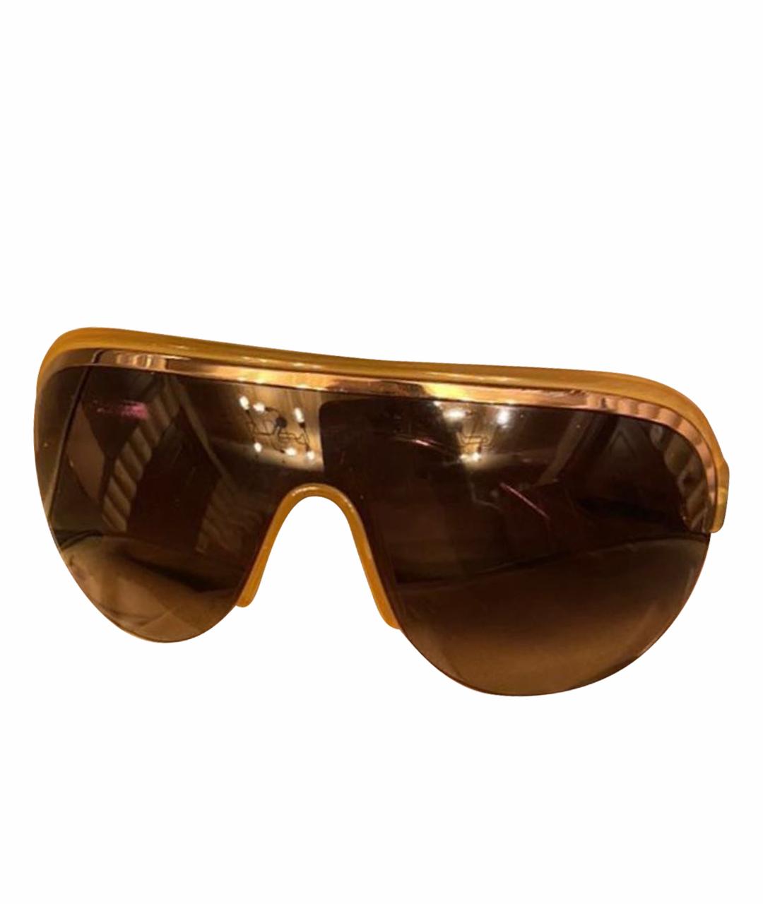 MAX MARA Коричневые пластиковые солнцезащитные очки, фото 1