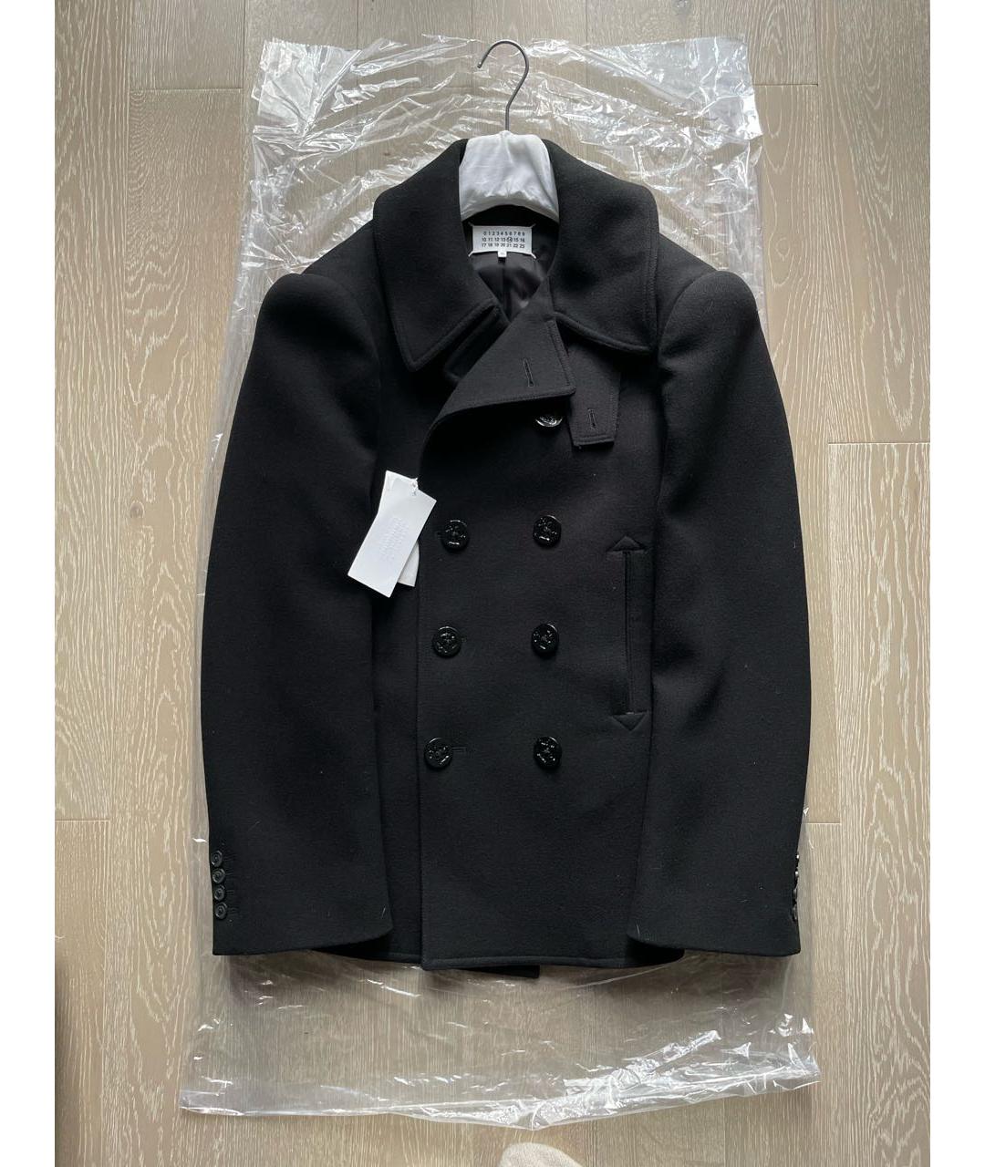MAISON MARGIELA Черное шерстяное пальто, фото 7
