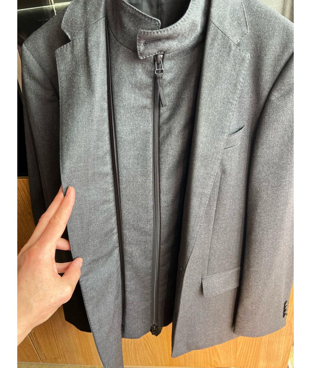 HUGO BOSS Серый шерстяной пиджак, фото 5