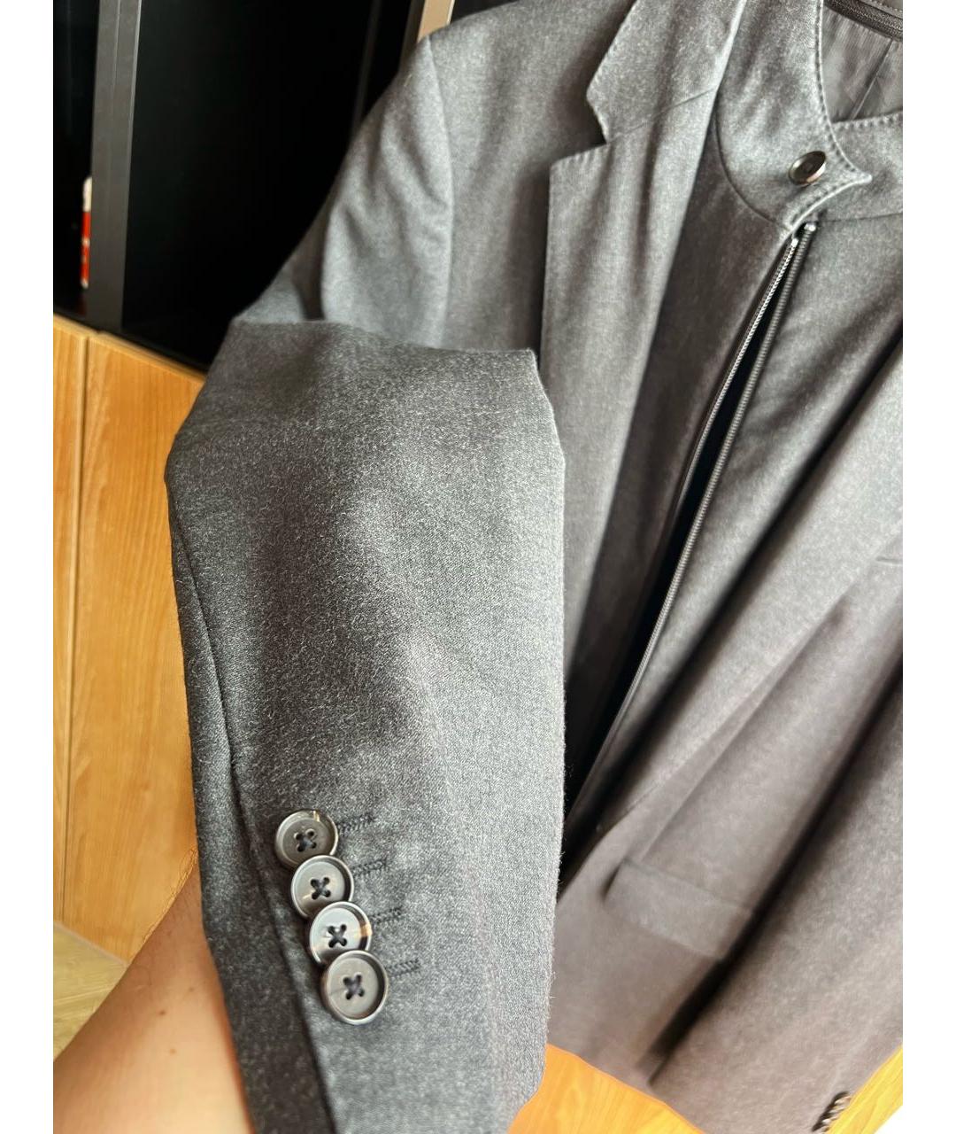 HUGO BOSS Серый шерстяной пиджак, фото 6