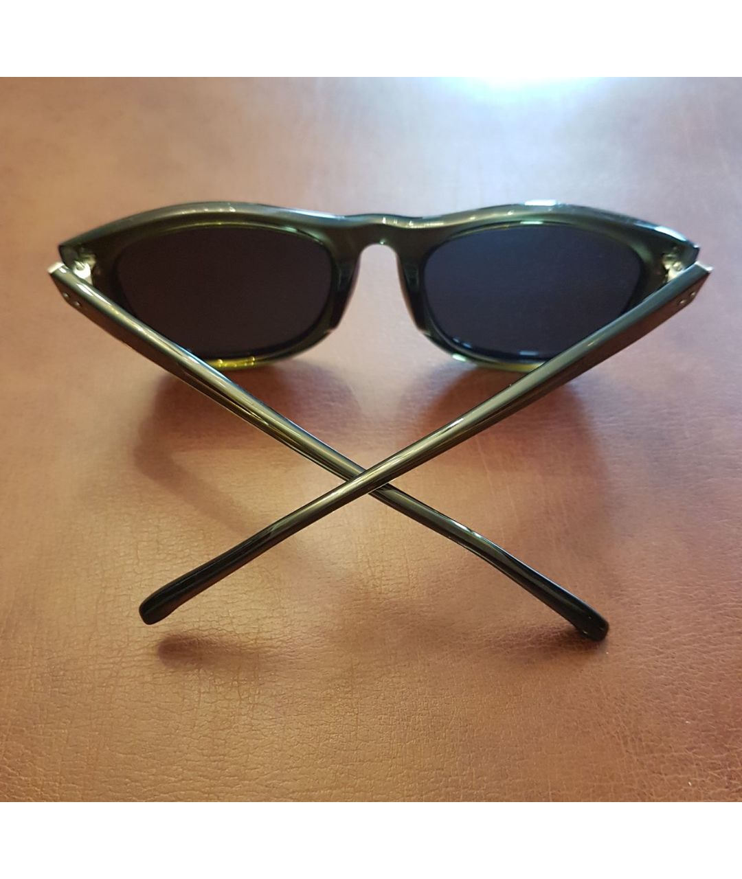 LINDA FARROW Коричневые пластиковые солнцезащитные очки, фото 6