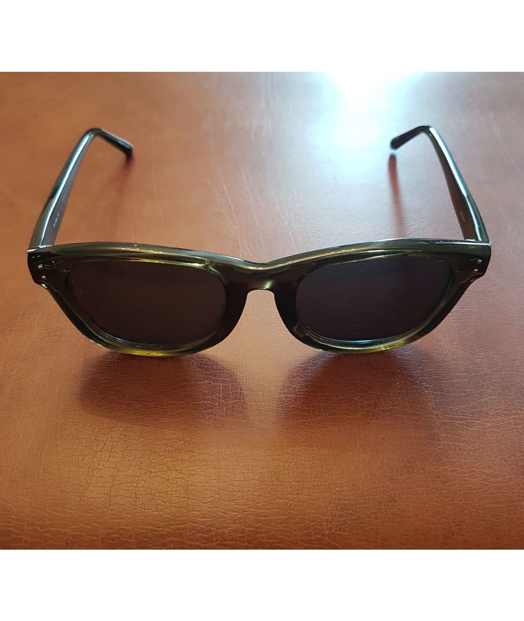 LINDA FARROW Коричневые пластиковые солнцезащитные очки, фото 5