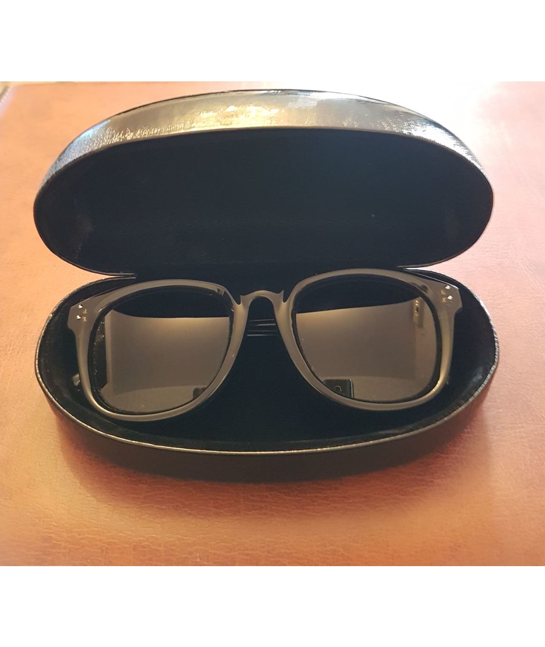 LINDA FARROW Коричневые пластиковые солнцезащитные очки, фото 8