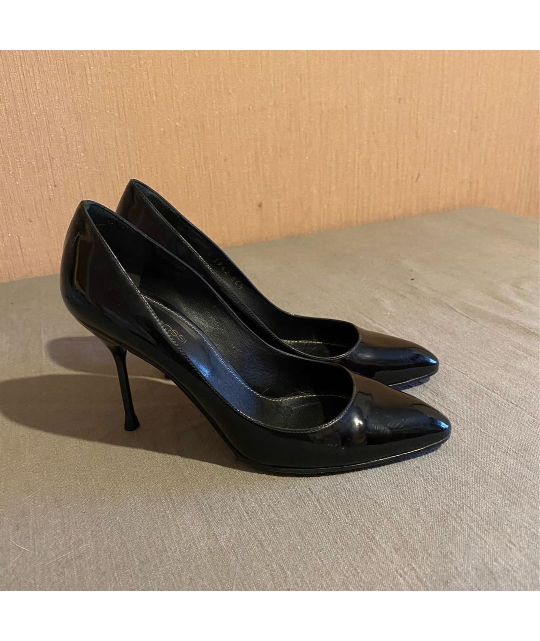 SERGIO ROSSI Черные туфли из лакированной кожи, фото 6