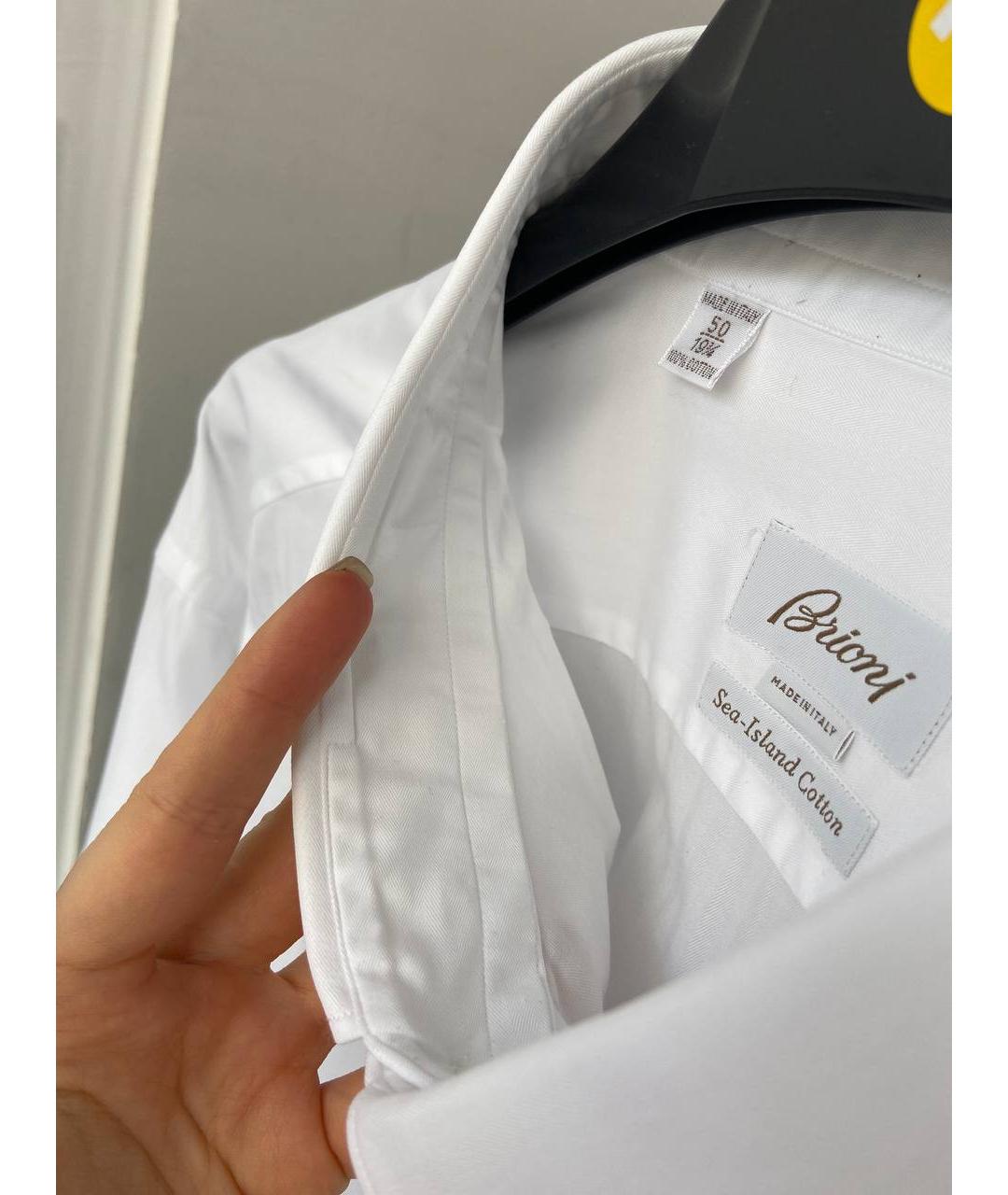BRIONI Белая хлопковая классическая рубашка, фото 6