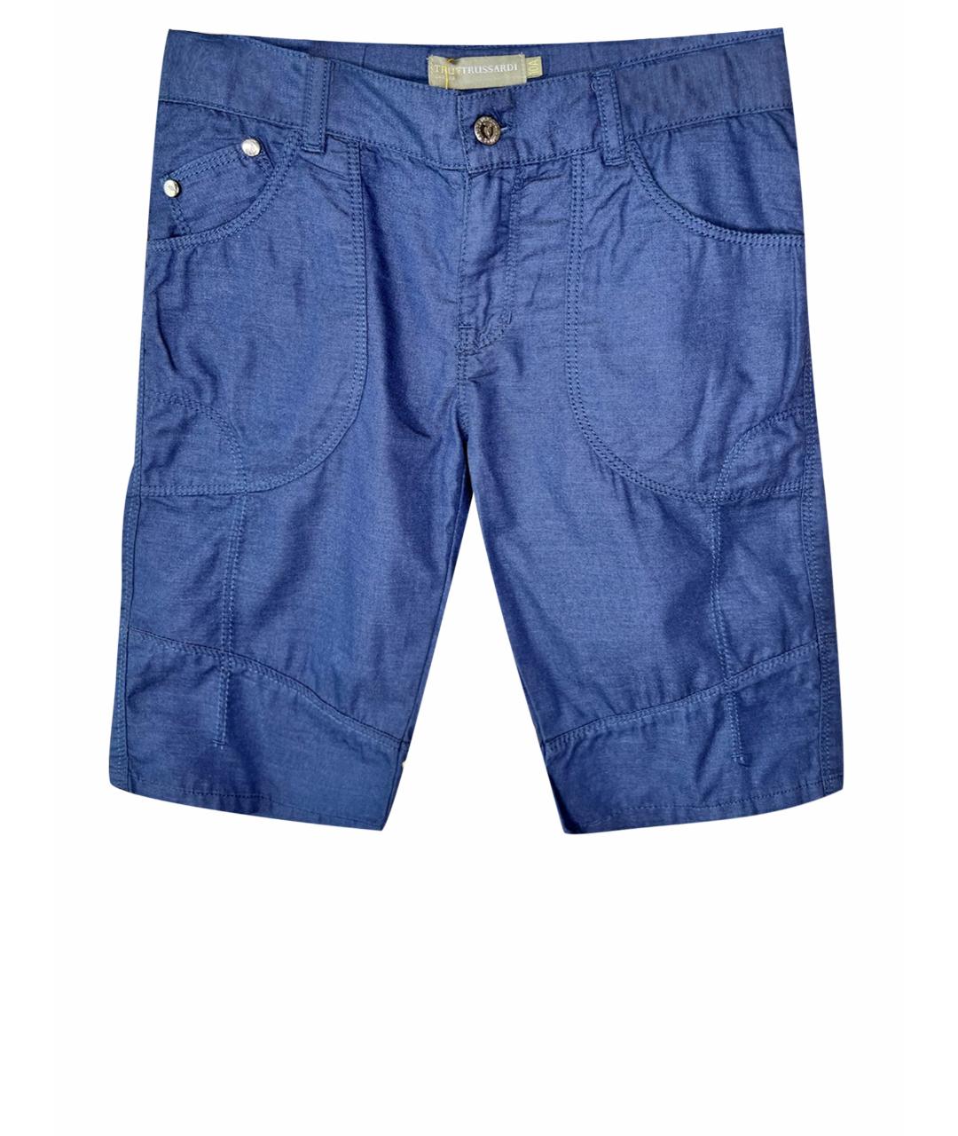 TRUSSARDI Темно-синие хлопковые детские шорты, фото 1