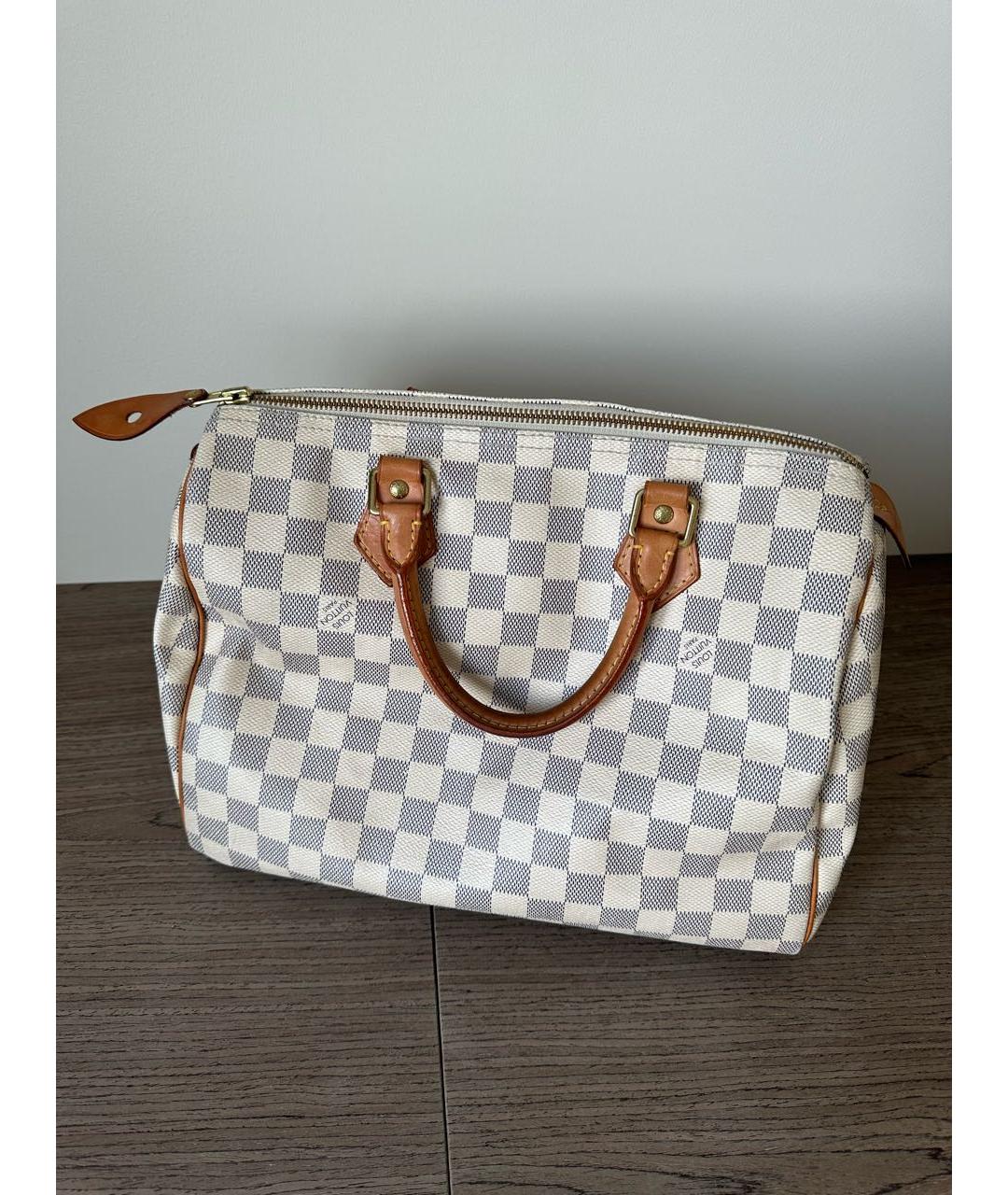 LOUIS VUITTON PRE-OWNED Белая кожаная сумка с короткими ручками, фото 3