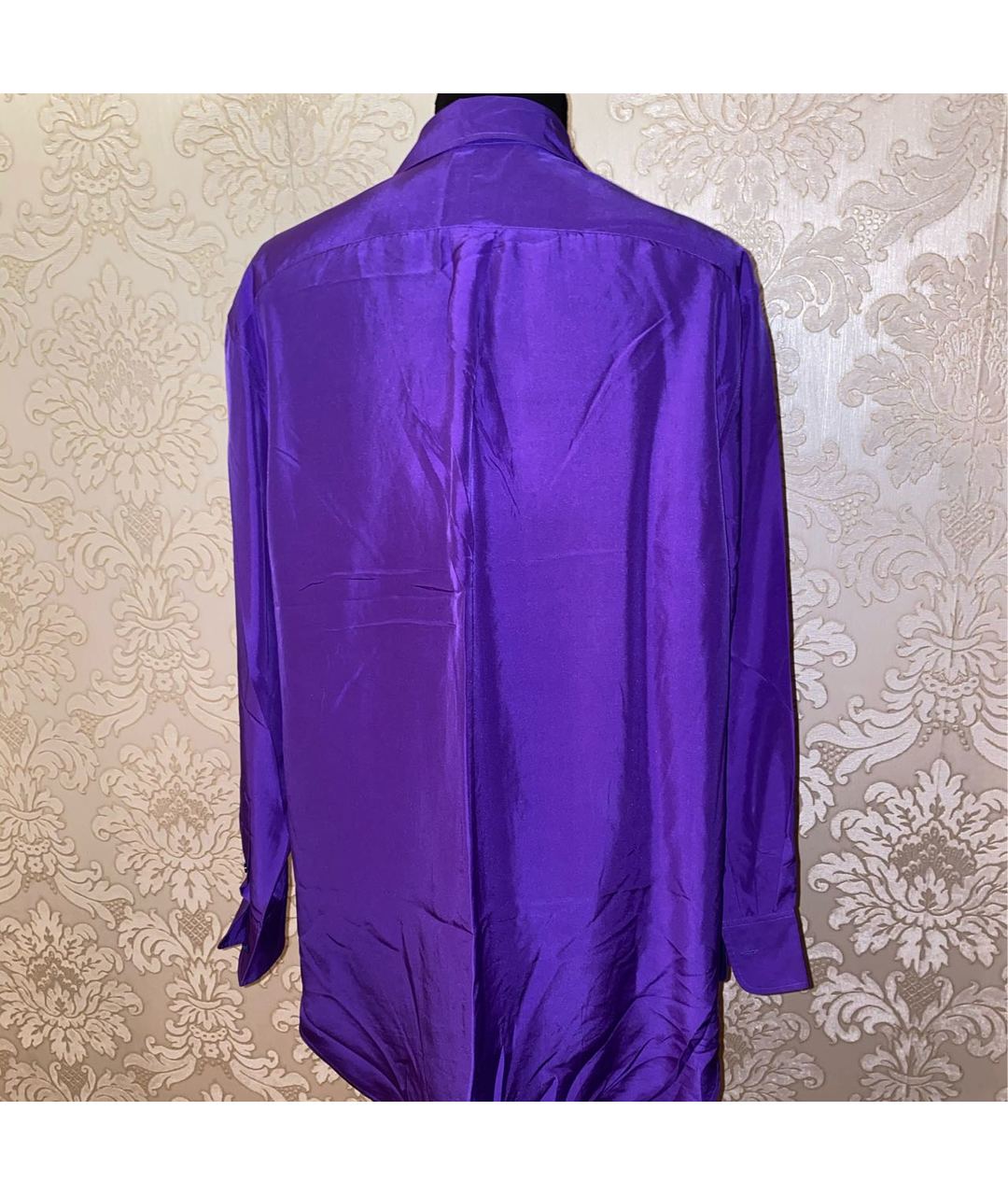 RALPH LAUREN Фиолетовая шелковая рубашка, фото 3
