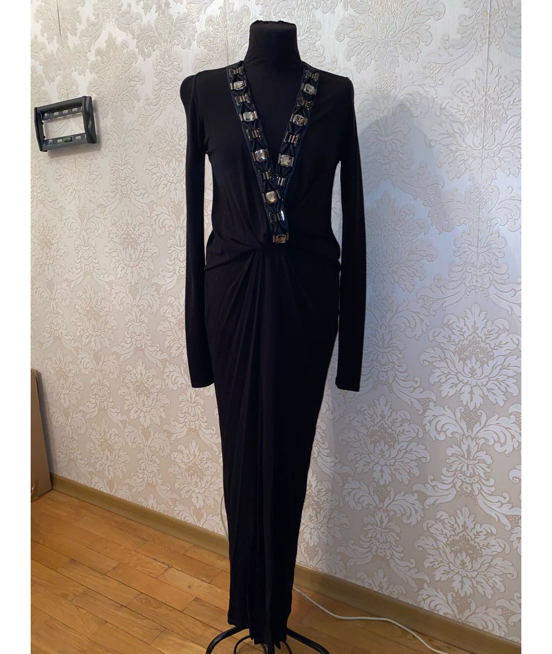 GIANFRANCO FERRE Черное вискозное вечернее платье, фото 6
