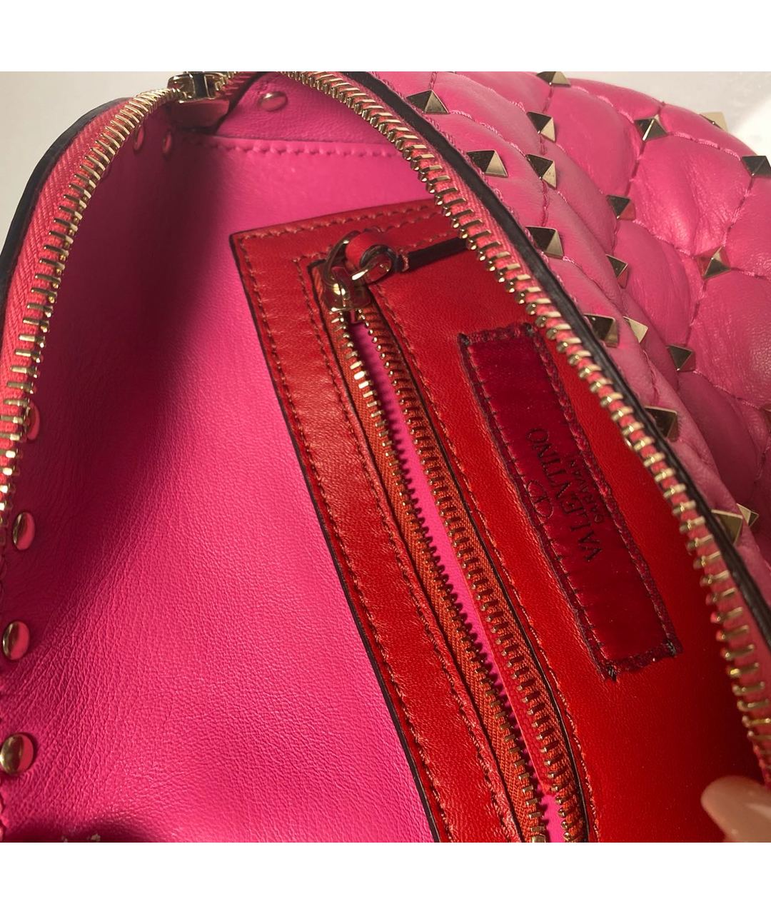 VALENTINO Розовая кожаная сумка тоут, фото 4