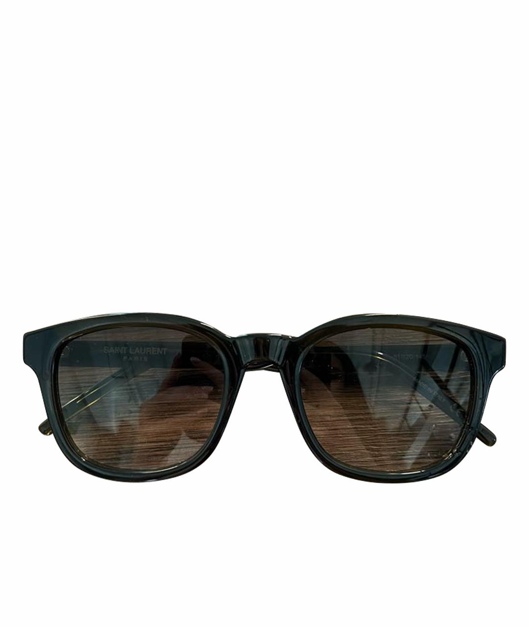 SAINT LAURENT Хаки пластиковые солнцезащитные очки, фото 1
