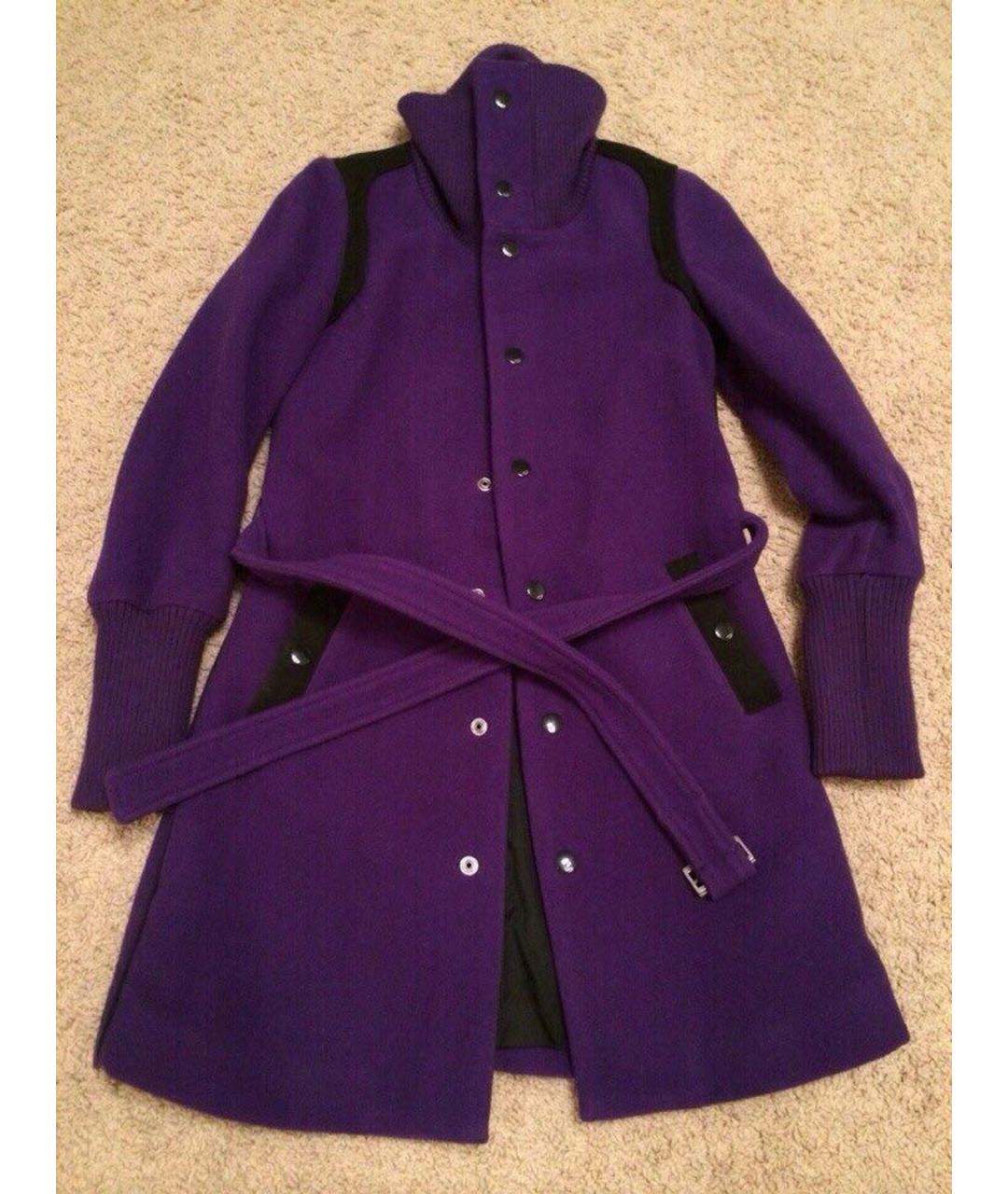 DIESEL Фиолетовое полиамидовое пальто, фото 4