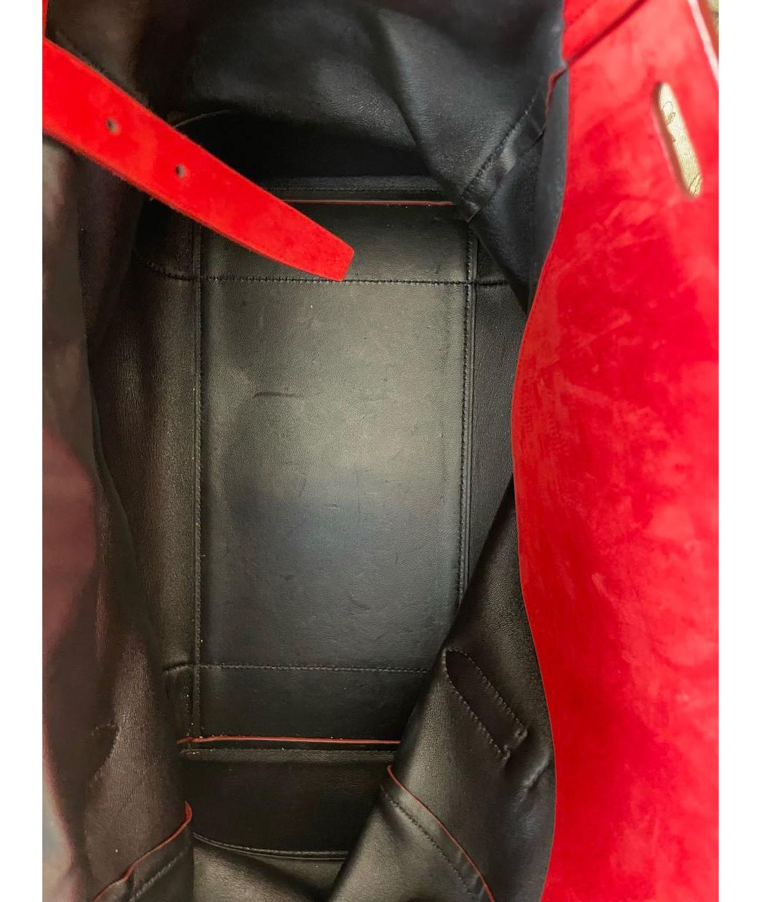 POLO RALPH LAUREN Красная замшевая сумка с короткими ручками, фото 4