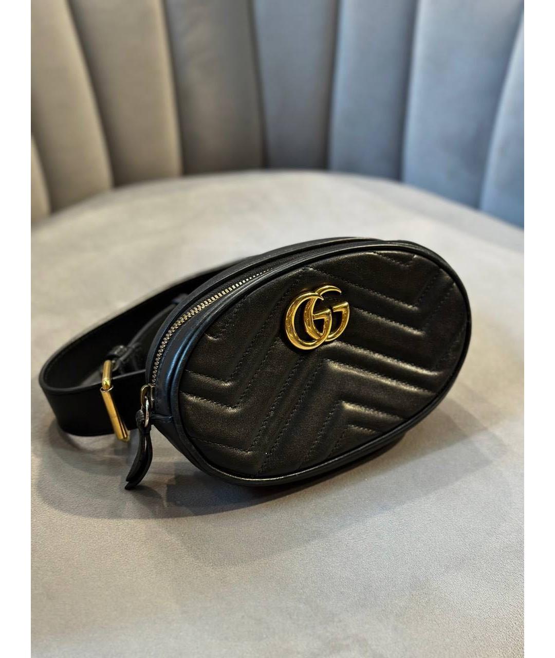 GUCCI Черная кожаная поясная сумка, фото 5