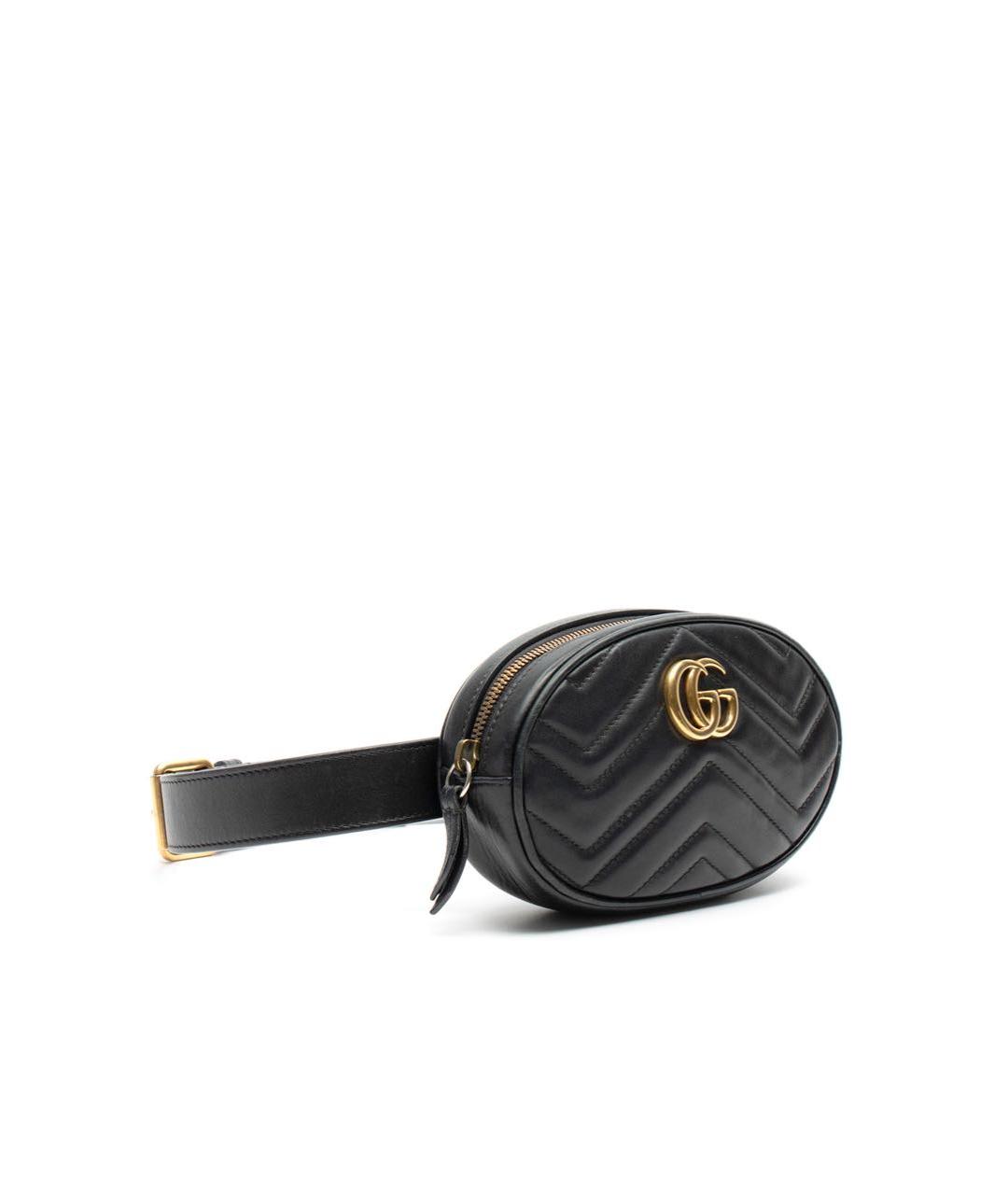 GUCCI Черная кожаная поясная сумка, фото 2