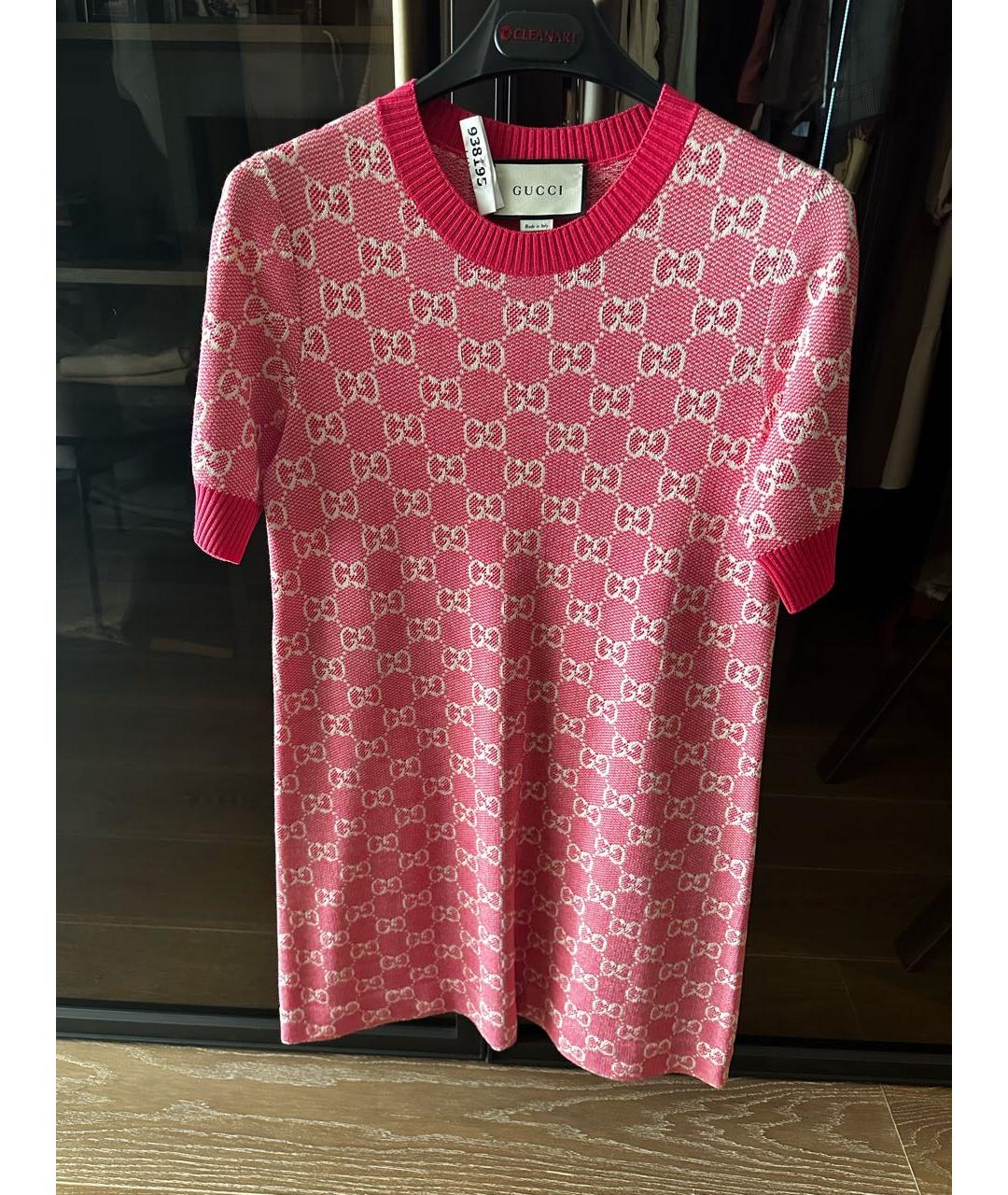 GUCCI Розовое хлопковое коктейльное платье, фото 6