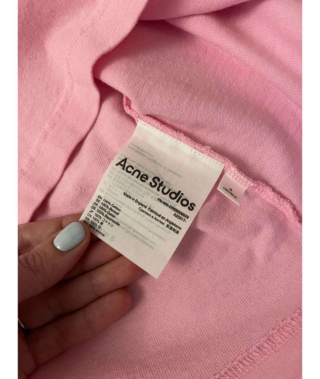 ACNE STUDIOS Розовая хлопковая футболка, фото 4