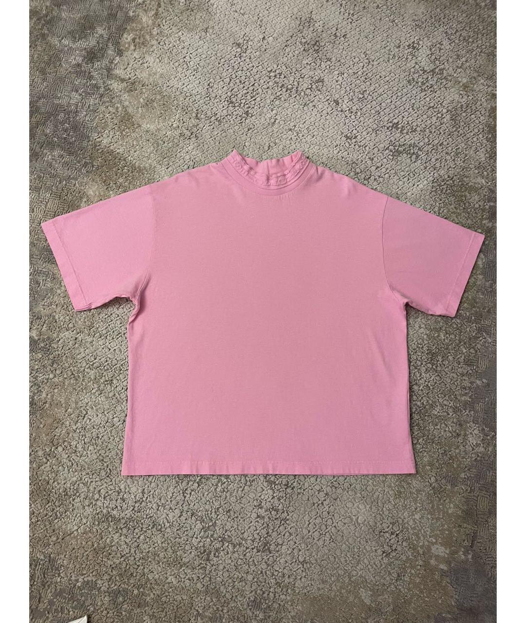 ACNE STUDIOS Розовая хлопковая футболка, фото 5