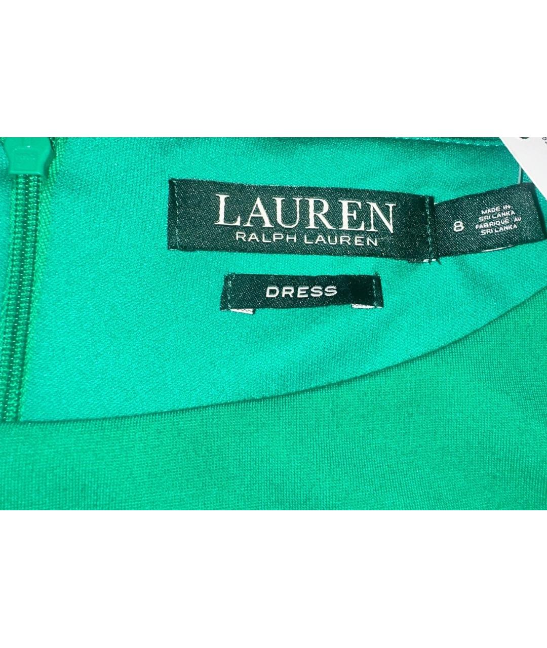 RALPH LAUREN Зеленые вискозное коктейльное платье, фото 3