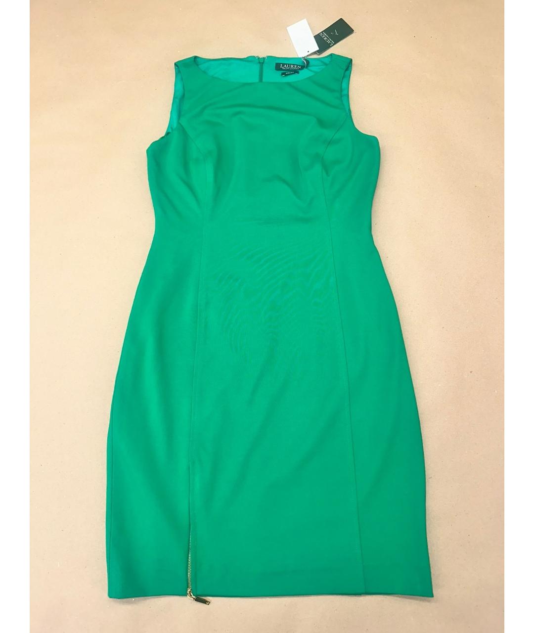RALPH LAUREN Зеленые вискозное коктейльное платье, фото 10
