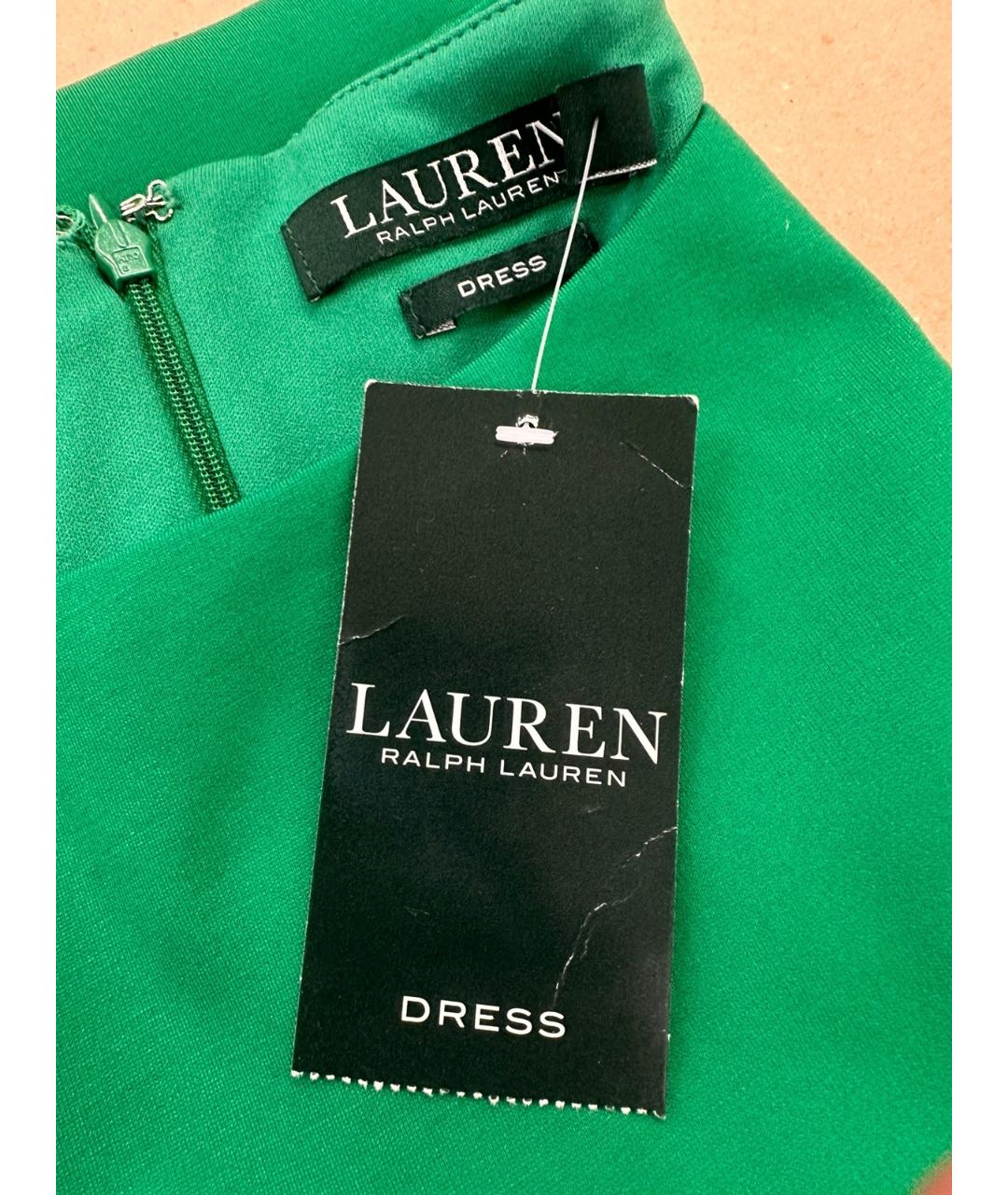 RALPH LAUREN Зеленые вискозное коктейльное платье, фото 4