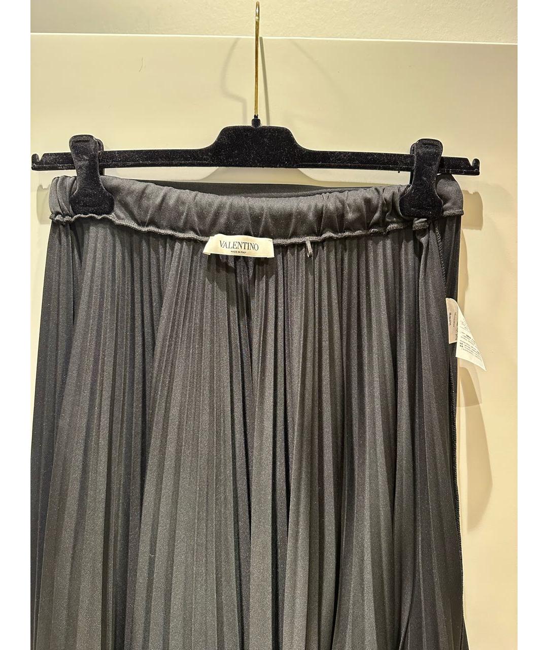 VALENTINO Черная полиэстеровая юбка макси, фото 3