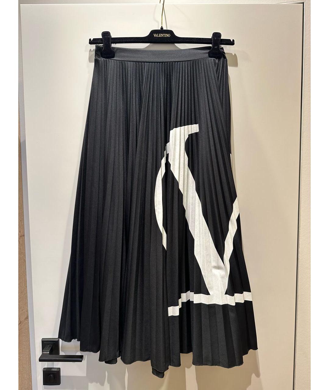 VALENTINO Черная полиэстеровая юбка макси, фото 7