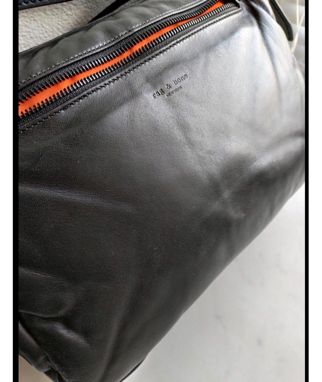RAG&BONE Черная кожаная сумка через плечо, фото 5