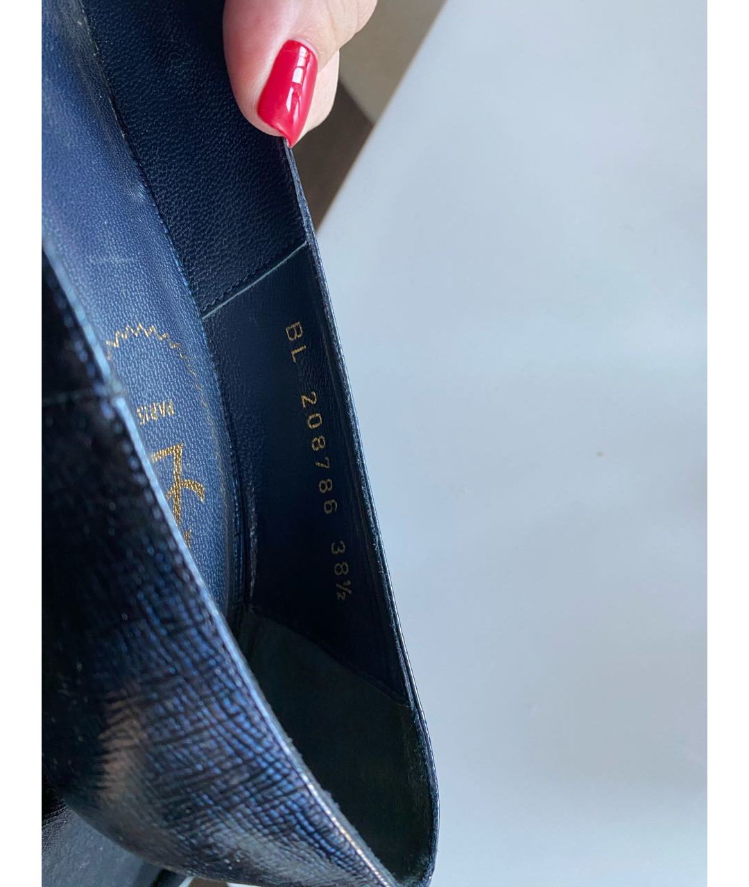 YVES SAINT LAURENT VINTAGE Темно-синие туфли из лакированной кожи, фото 6