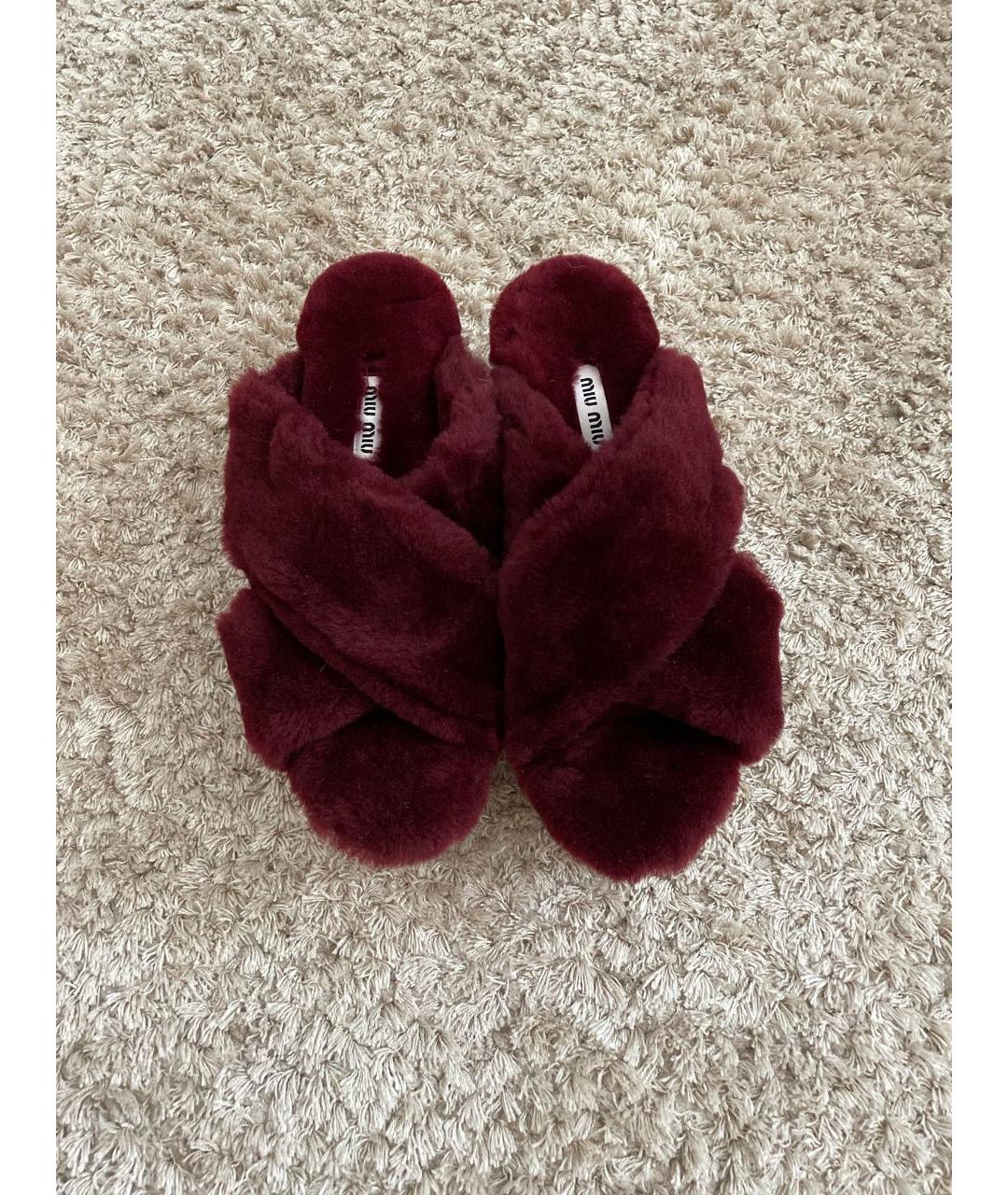 MIU MIU Бордовые мюли, фото 2