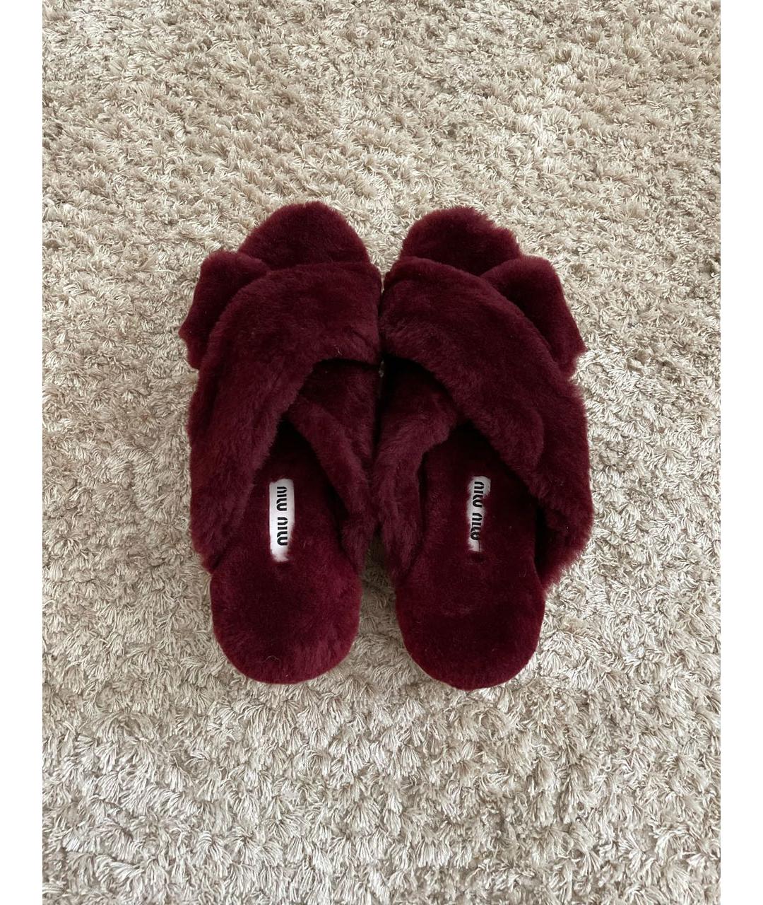 MIU MIU Бордовые мюли, фото 3