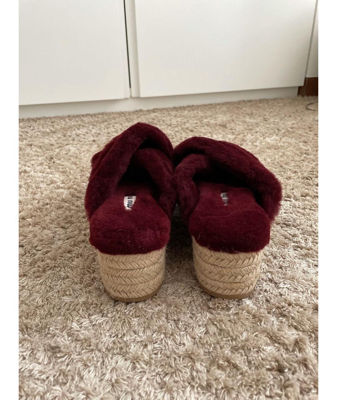 MIU MIU Бордовые мюли, фото 4