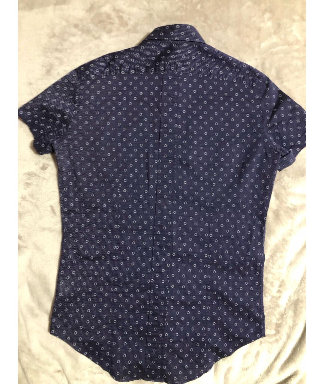 PAL ZILERI Темно-синяя хлопко-полиэстеровая кэжуал рубашка, фото 2