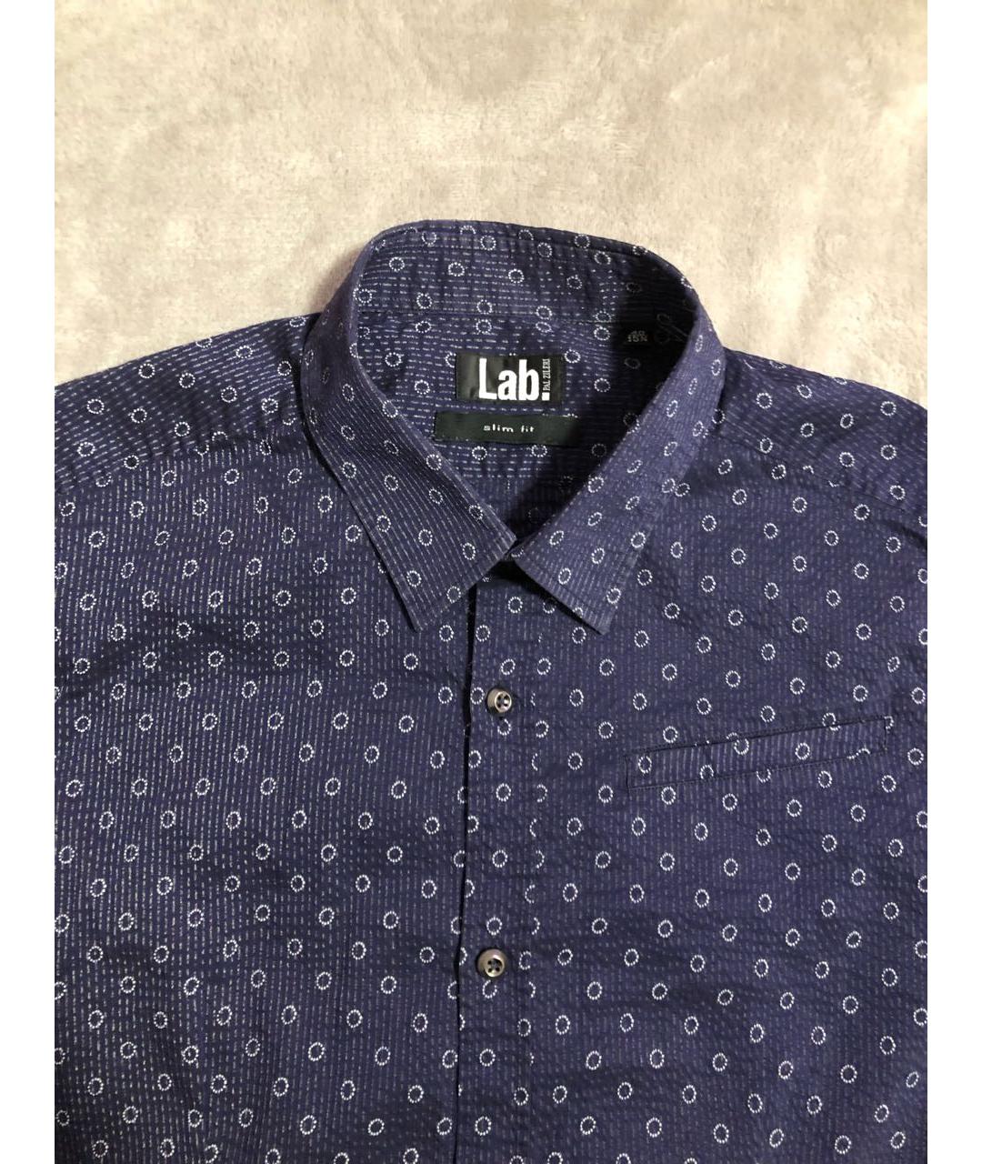 PAL ZILERI Темно-синяя хлопко-полиэстеровая кэжуал рубашка, фото 3