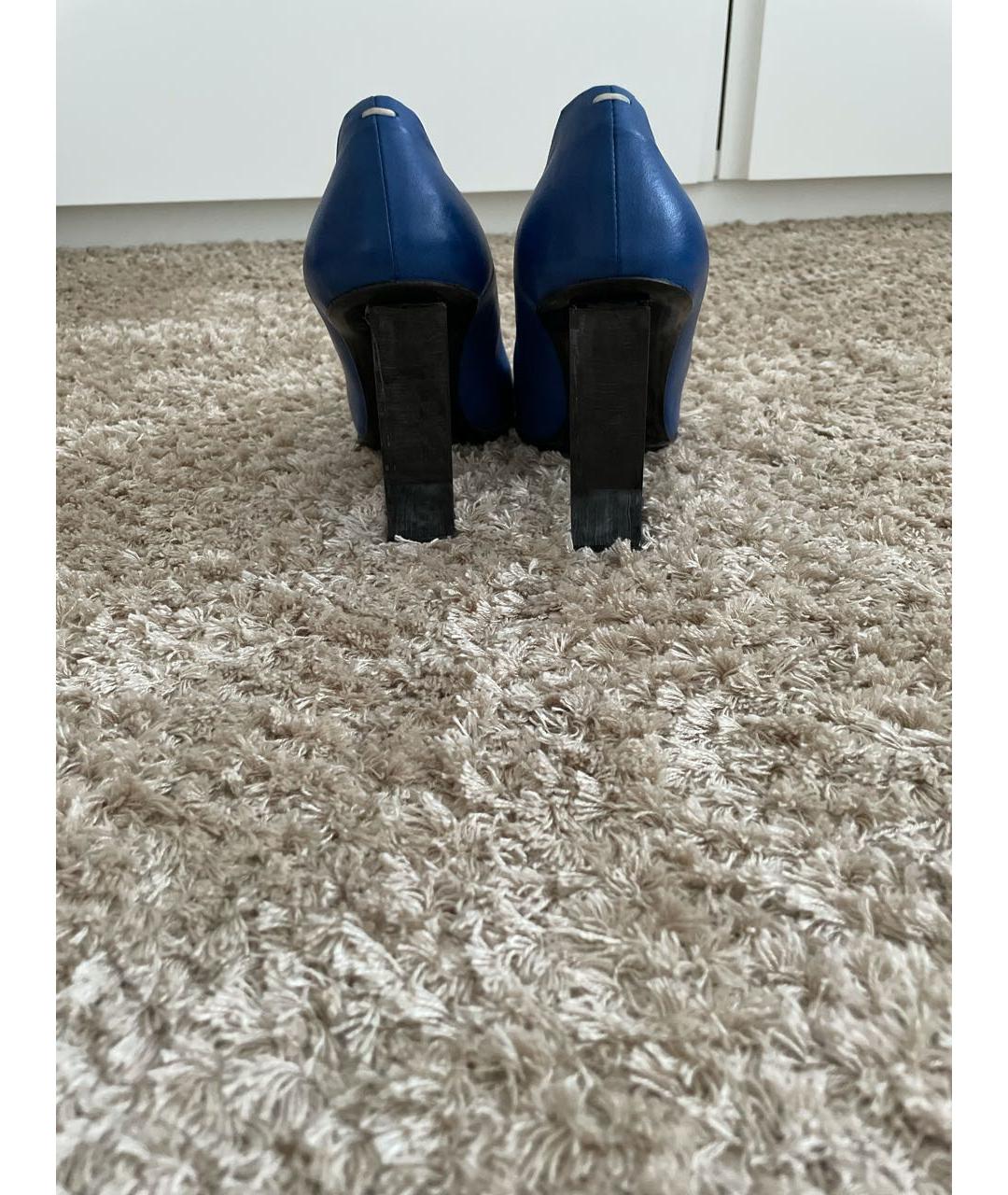 MM6 MAISON MARGIELA Синие кожаные туфли, фото 4