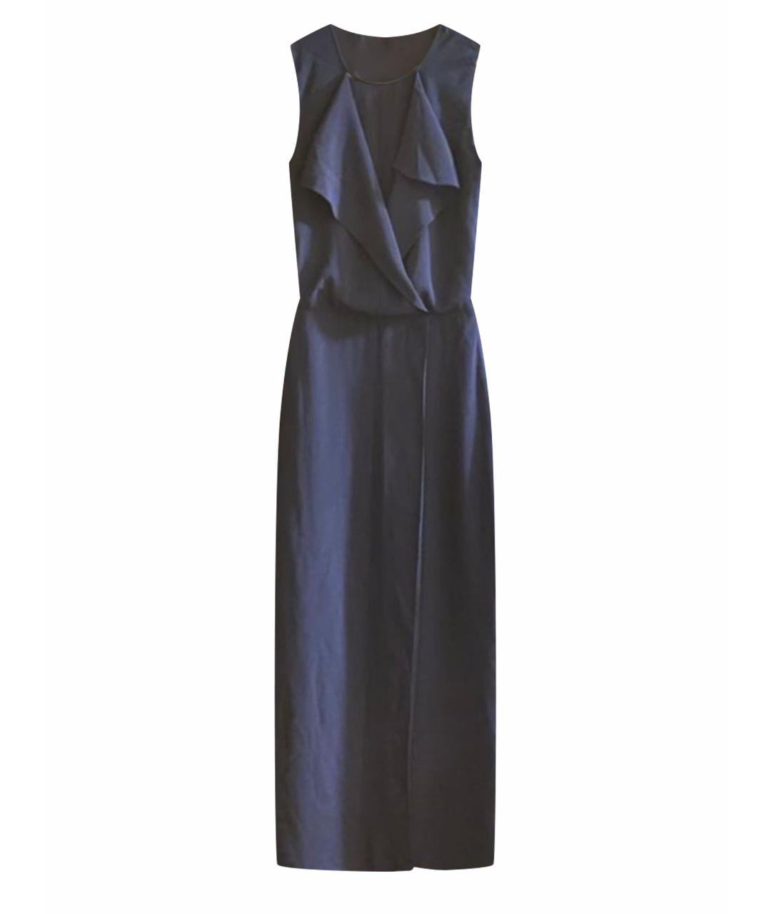 PAUL SMITH BLACK LABEL Темно-синее шелковое вечернее платье, фото 1