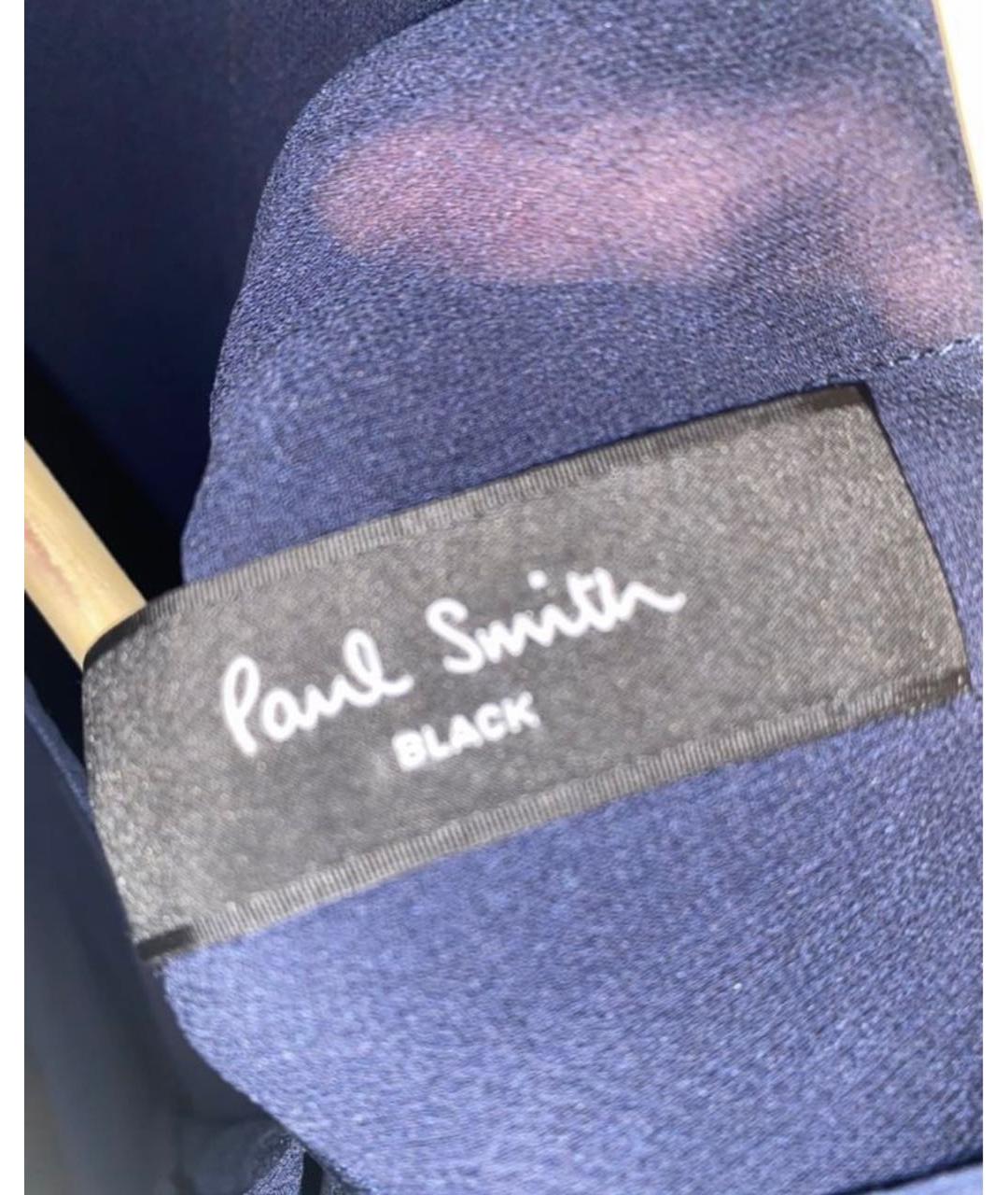 PAUL SMITH BLACK LABEL Темно-синее шелковое вечернее платье, фото 3