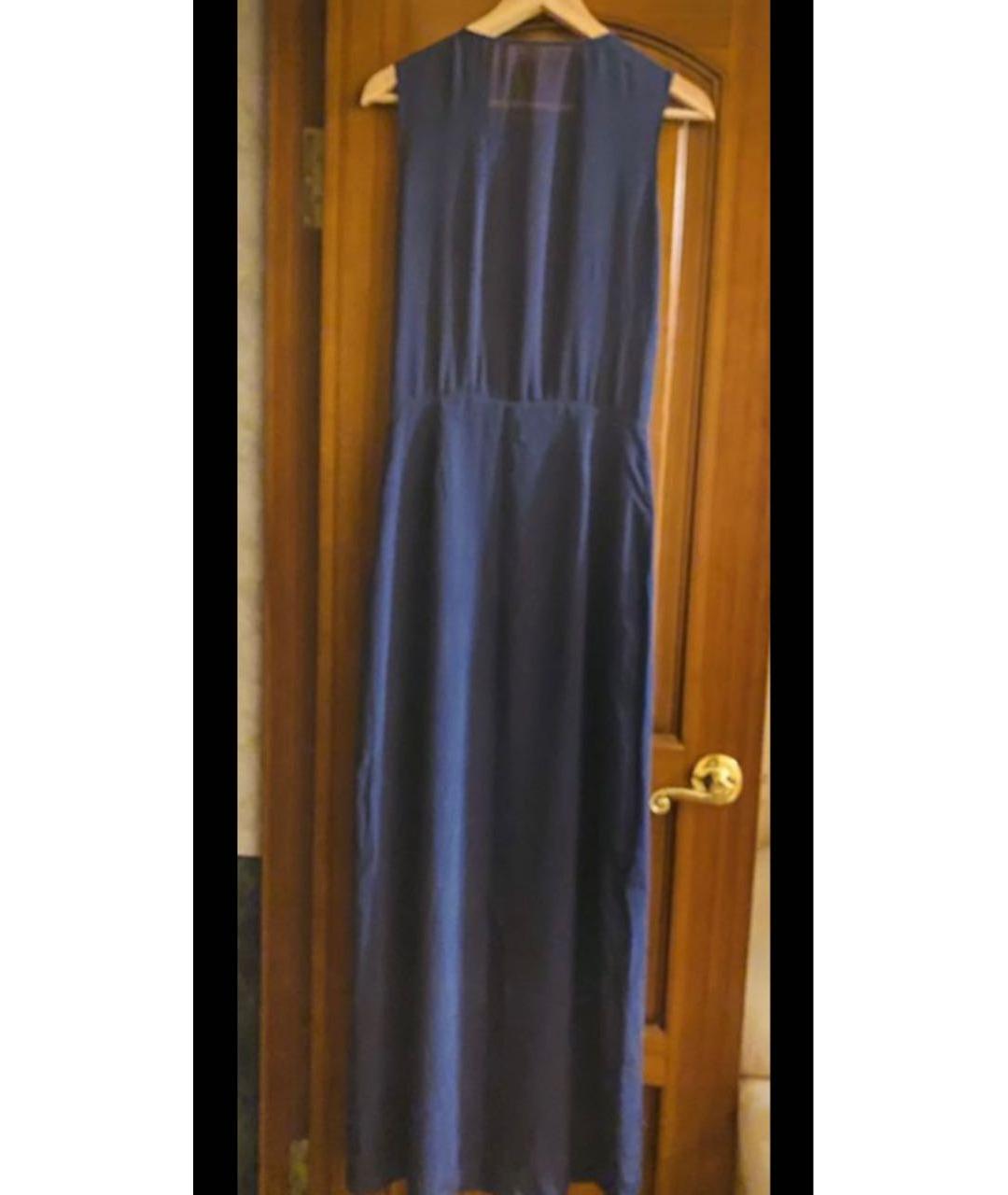 PAUL SMITH BLACK LABEL Темно-синее шелковое вечернее платье, фото 2