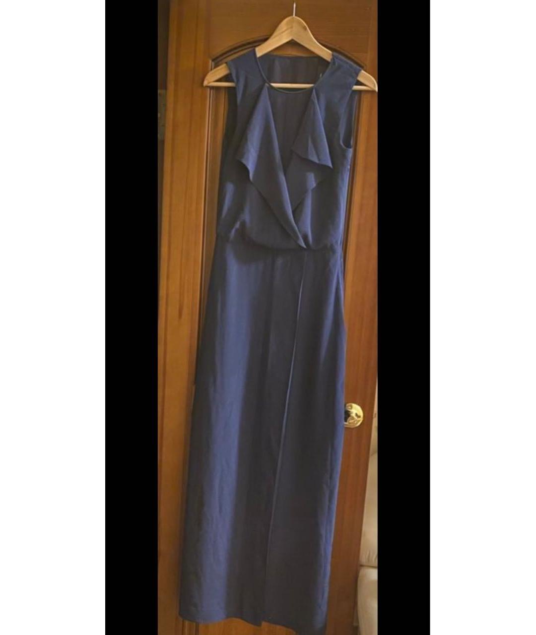 PAUL SMITH BLACK LABEL Темно-синее шелковое вечернее платье, фото 5