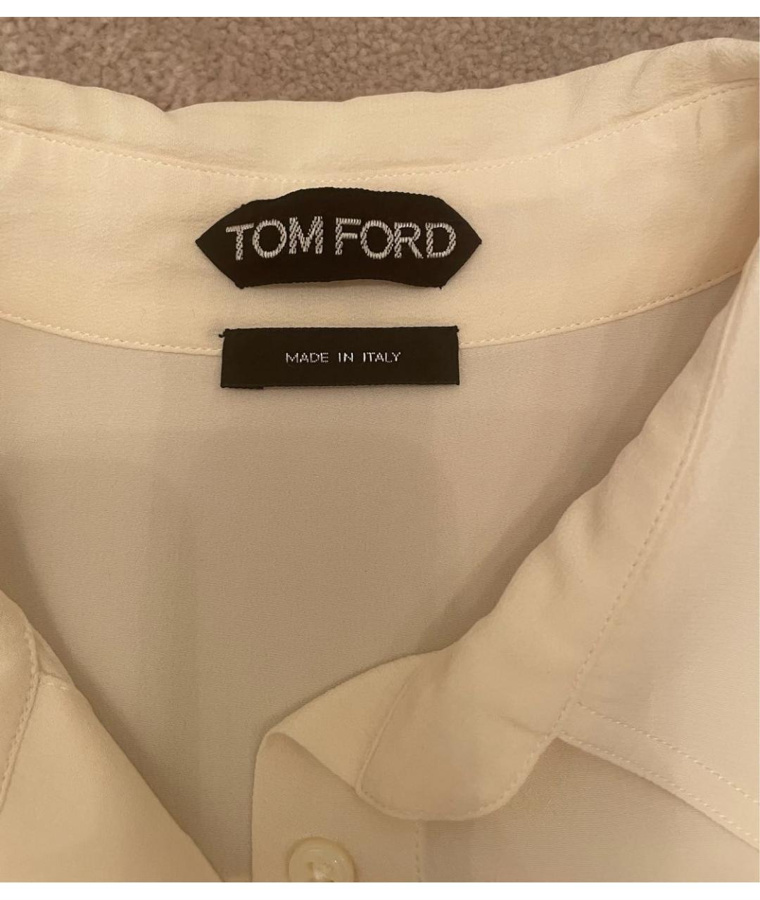 TOM FORD Бежевая шелковая блузы, фото 4
