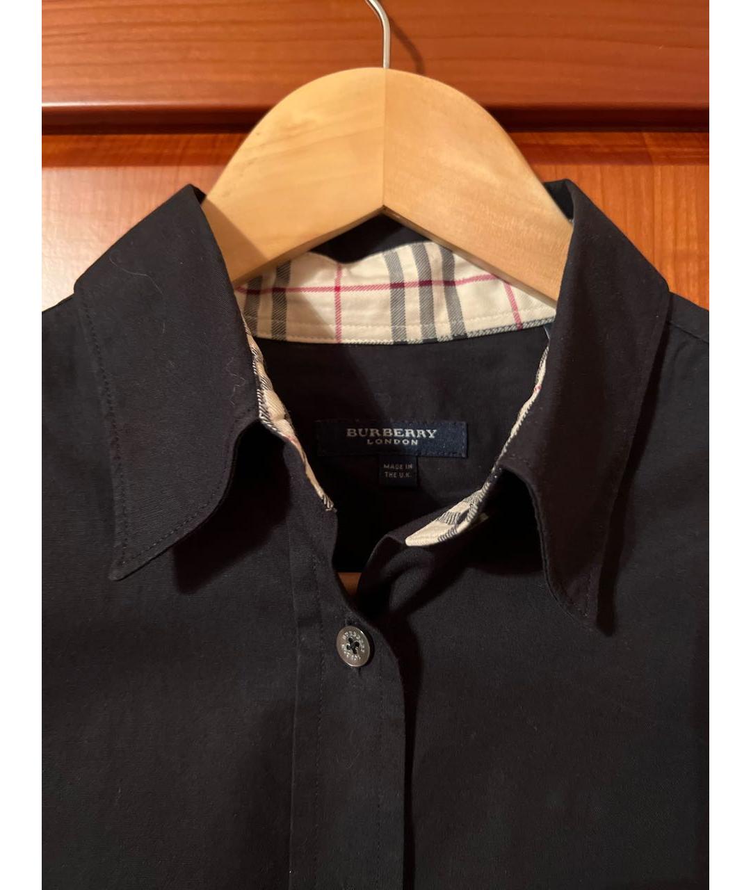 BURBERRY Черная хлопковая рубашка, фото 3