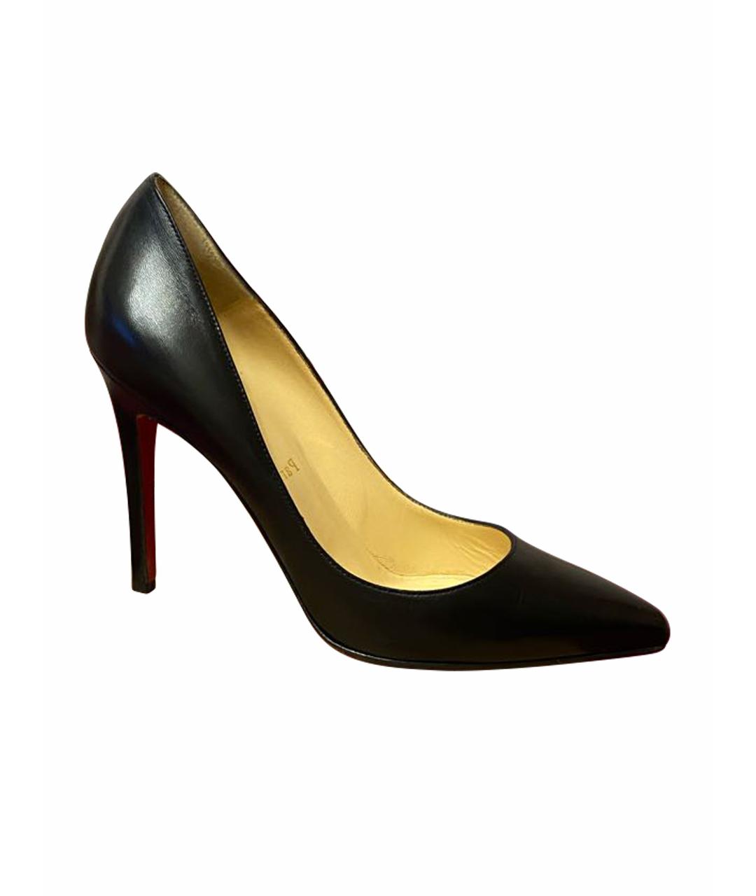 CHRISTIAN LOUBOUTIN Черные кожаные туфли, фото 1