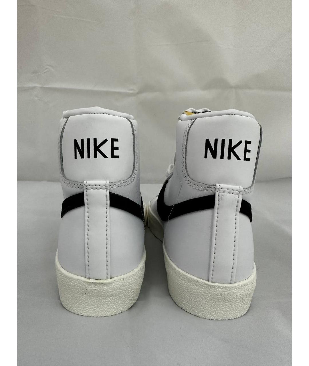 NIKE Белые кожаные высокие кроссовки / кеды, фото 4