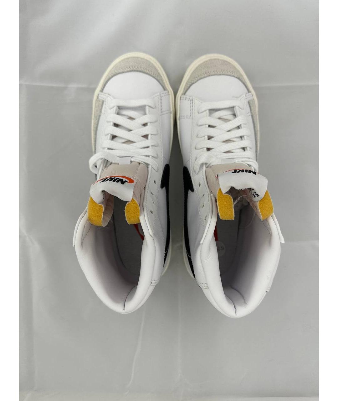 NIKE Белые кожаные высокие кроссовки / кеды, фото 3
