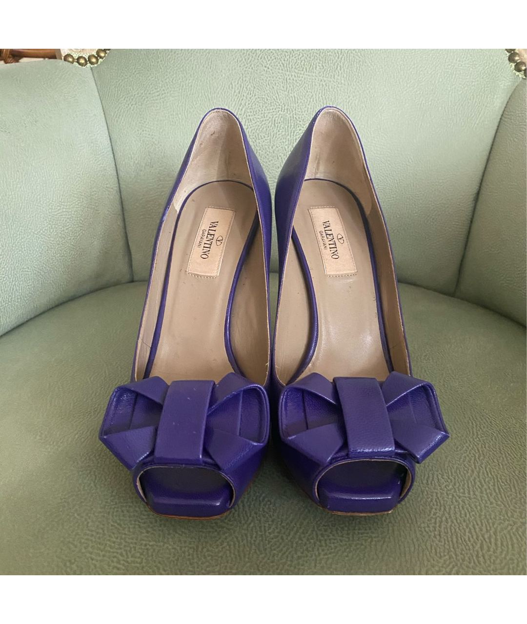 VALENTINO GARAVANI Фиолетовые кожаные туфли, фото 2