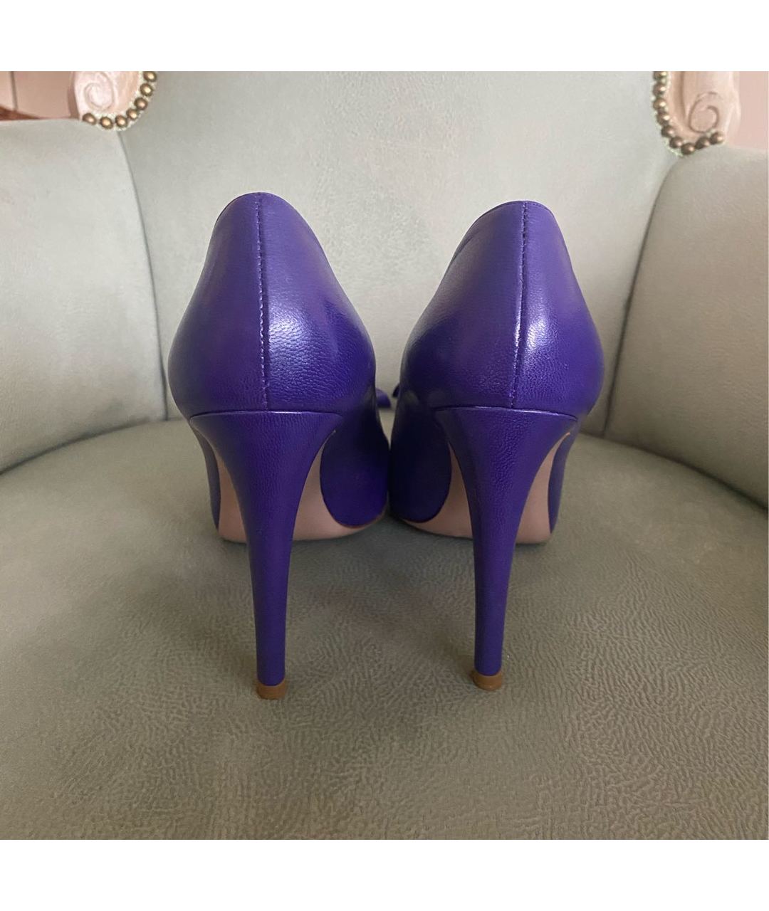 VALENTINO GARAVANI Фиолетовые кожаные туфли, фото 4