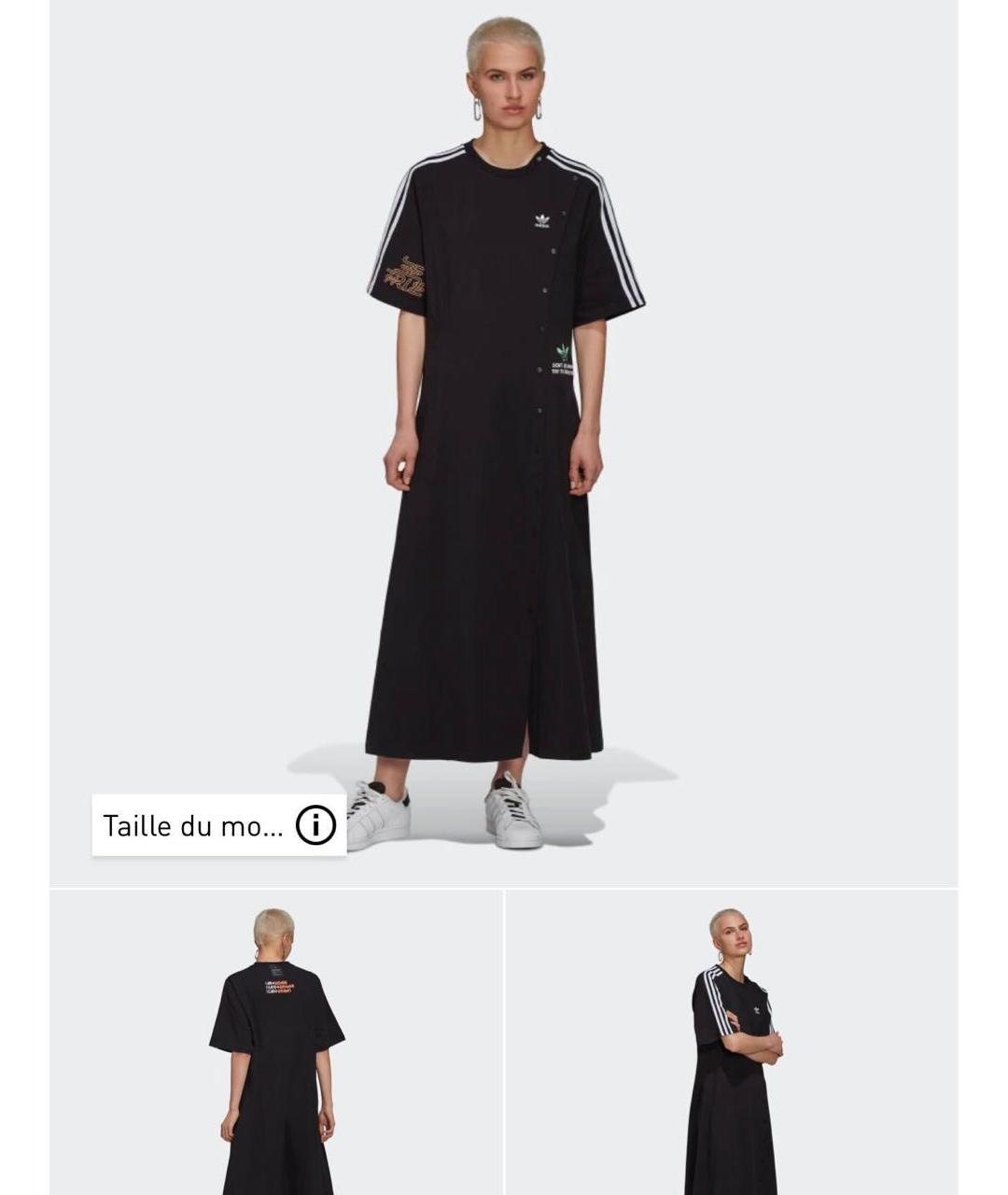 ADIDAS Черный хлопко-эластановый сарафан, фото 4